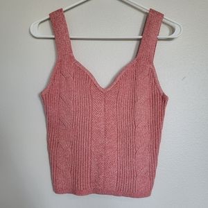 Express Salmon Pink Cable Knit Sweater Tank Top
